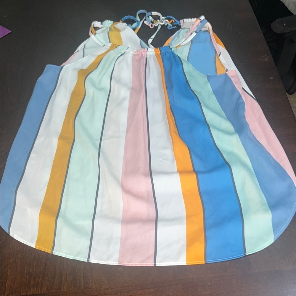 LOFT Multicolor Striped Halter Top